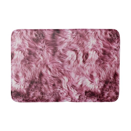 Deep Pink Fake Fur Badematte (Vorderseite)