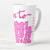 Deep Pink Floral Chunky Text Slogan With Name Milchtasse (Rechte Ecke)