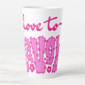 Deep Pink Floral Chunky Text Slogan With Name Milchtasse (Vorderseite)