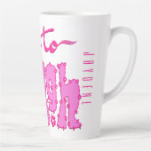 Deep Pink Floral Chunky Text Slogan With Name Milchtasse (Rechts)