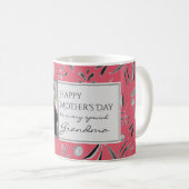 DEEP PINK Floral Custom GRANDMA Foto Kaffeetasse (VorderseiteRechts)