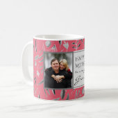 DEEP PINK Floral Custom GRANDMA Foto Kaffeetasse (Vorderseite Links)