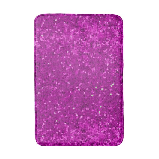 Deep Pink Glam Faux Glitter Pattern Badematte (Vorderseite Vertikal)