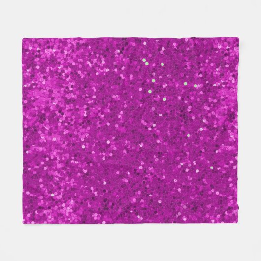 Deep Pink Glam Faux Glitter Pattern Fleecedecke (Vorderseite (Horizontal))
