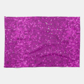 Deep Pink Glam Faux Glitter Pattern Geschirrtuch (Horizontal)