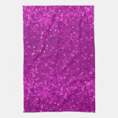 Deep Pink Glam Faux Glitter Pattern Geschirrtuch (Vertikal)