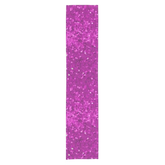 Deep Pink Glam Faux Glitter Pattern Kurzer Tischläufer (Vorderseite)
