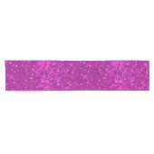 Deep Pink Glam Faux Glitter Pattern Kurzer Tischläufer (Horizontal)