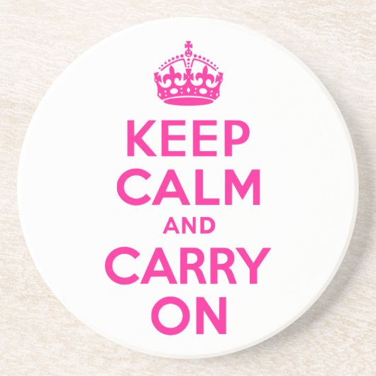 Deep Pink halten Sie sich ruhig und fahren fort Getränkeuntersetzer (Vorne)