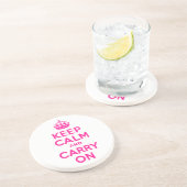 Deep Pink halten Sie sich ruhig und fahren fort Getränkeuntersetzer (Seite)