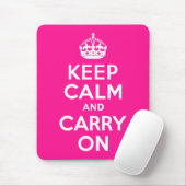 Deep Pink halten Sie sich ruhig und fahren fort Mousepad (Mit Mouse)
