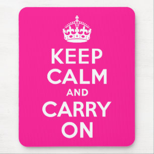 Deep Pink halten Sie sich ruhig und fahren fort Mousepad