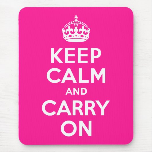 Deep Pink halten Sie sich ruhig und fahren fort Mousepad (Vorne)