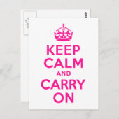 Deep Pink halten Sie sich ruhig und fahren fort Postkarte (Vorne/Hinten)