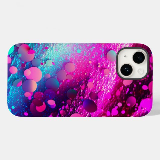 Deep Pink Holographic Glitzer iPhone Tough Case (Rückseite (Horizontal))