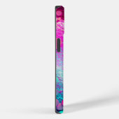 Deep Pink Holographic Glitzer iPhone Tough Case (Rückseite / Rechts)