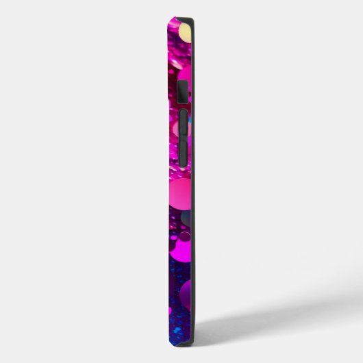 Deep Pink Holographic Glitzer iPhone Tough Case (Rückseite / Links)