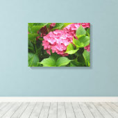 Deep Pink Hydrangea Bloom Leinwanddruck (Insitu (Holzboden))