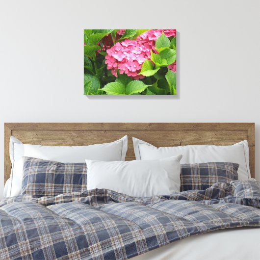 Deep Pink Hydrangea Bloom Leinwanddruck (Insitu (Schlafzimmer))