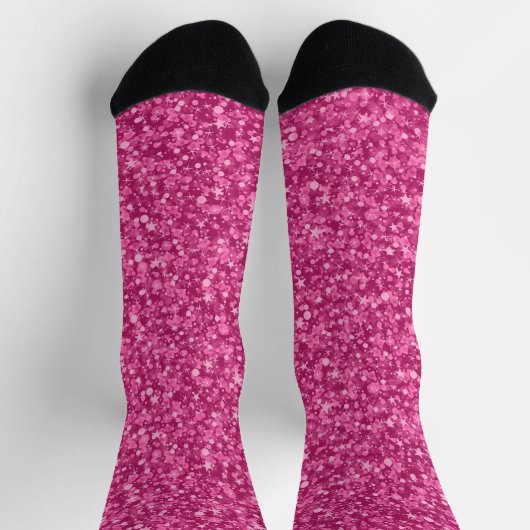 Deep Pink Imitate Glitzer Hintergrundsocken Socken (Oben)