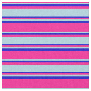 Deep Pink, Light Blue und Blue Lined Muster Stoff