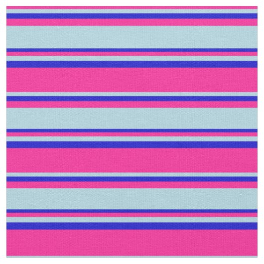 Deep Pink, Light Blue und Blue Lined Muster Stoff (Nahaufnahme)