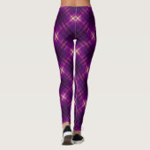 Deep Pink Lila Modern Tartan Leggings (Rückseite)