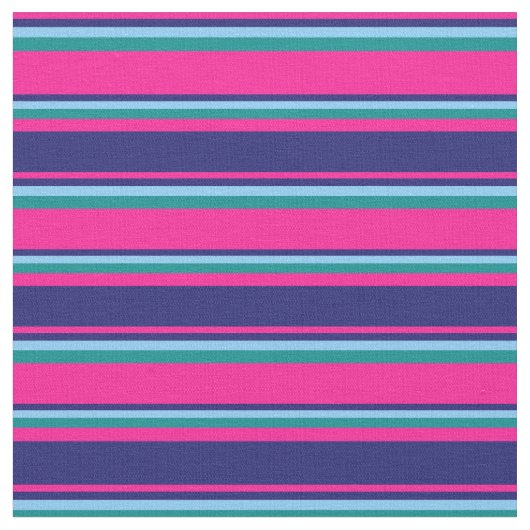 Deep Pink, Midnight Blue, Light Sky Blue & Cycle Stoff (Nahaufnahme)