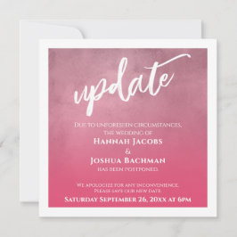 Deep Pink Ombre Hochzeitsupdate-Karte verschoben Einladung