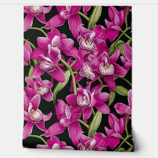 Deep Pink Orchids: Franz Bauer Style Tapete