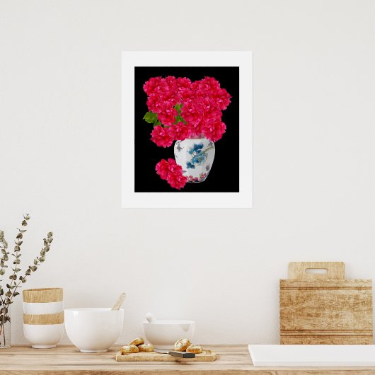 Deep Pink Peonies Poster (Küche)
