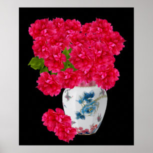 Deep Pink Peonies Poster