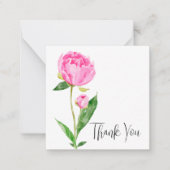 Deep Pink Peony Personalisiert Danke Note Card Mitteilungskarte (Vorderseite)