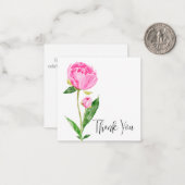 Deep Pink Peony Personalisiert Danke Note Card Mitteilungskarte (Vorderseite/Rückseite Beispiel)