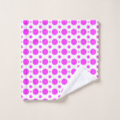 Deep Pink Polka Dot and Solid Bath Towel Set (Waschlappen)