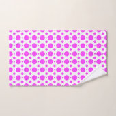 Deep Pink Polka Dot and Solid Bath Towel Set (Handtuch)