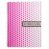 Deep Pink Polka Dot Elegant Modernes Weiß Notizblock (Vorderseite)