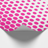 Deep Pink Polka Dot Modern White Geschenkpapier (Ecke)