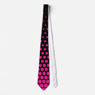 Deep Pink Polka Dot Modernes Schwarz Krawatte
