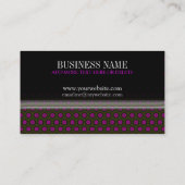 Deep Pink Polka Dots Pattern Black Business Cards Visitenkarte (Rückseite)