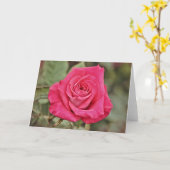 Deep Pink Rose Art Card Karte (Gelbe Blume)