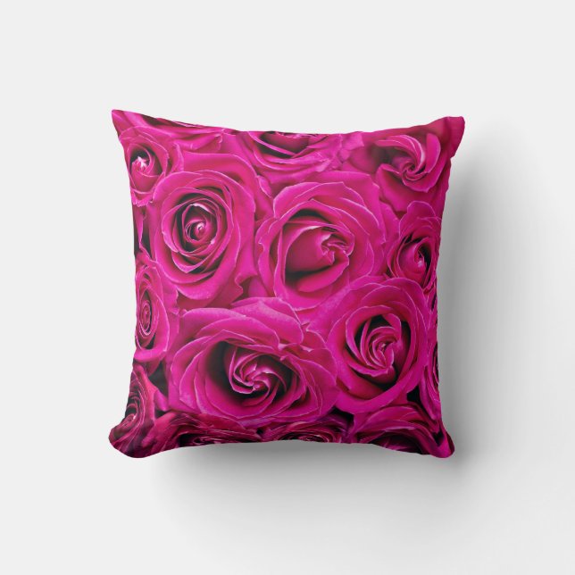 Deep Pink Roses Kissen (Vorderseite)