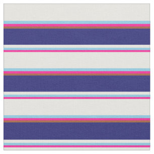 Deep Pink, Sky Blue, White, Midnight Blue & Sienna Stoff