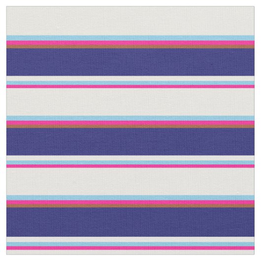 Deep Pink, Sky Blue, White, Midnight Blue & Sienna Stoff (Nahaufnahme)