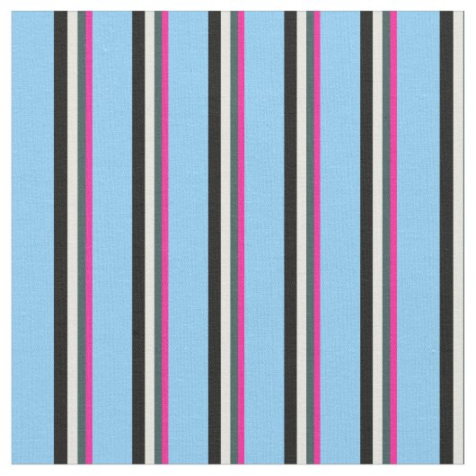 Deep Pink, Slate Gray, Beige, Black & Sky Blue Stoff (Nahaufnahme)