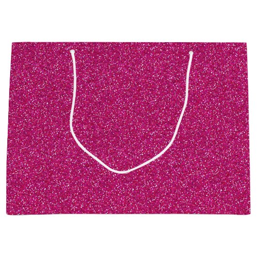 Deep Pink Sparkle Glitzer Große Geschenktasche Geschenktüte (Vorderseite)
