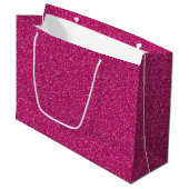 Deep Pink Sparkle Glitzer Große Geschenktasche Geschenktüte (Vorderseite Schrägansicht)