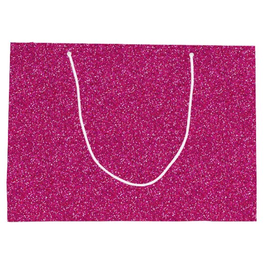 Deep Pink Sparkle Glitzer Große Geschenktasche Große Geschenktüte (Rückseite)