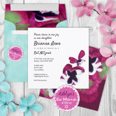 Deep Pink Stiefmütterchen Bat Mitzvah Einladung