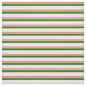 Deep Pink, Tan, Green, Dunkelgrün und Weiß Stoff (Muster)